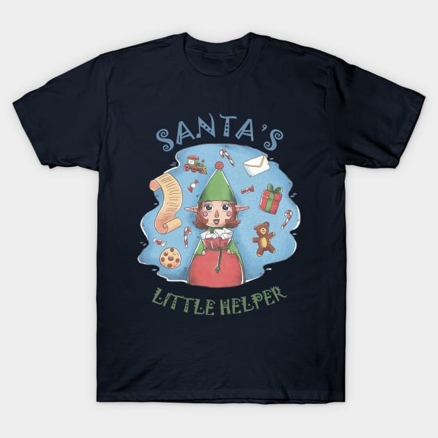 Santas Little Helper - Happy Christmas and a happy new year! - Available in stickers, clothing, etc T-Shirt by Crazy Collective